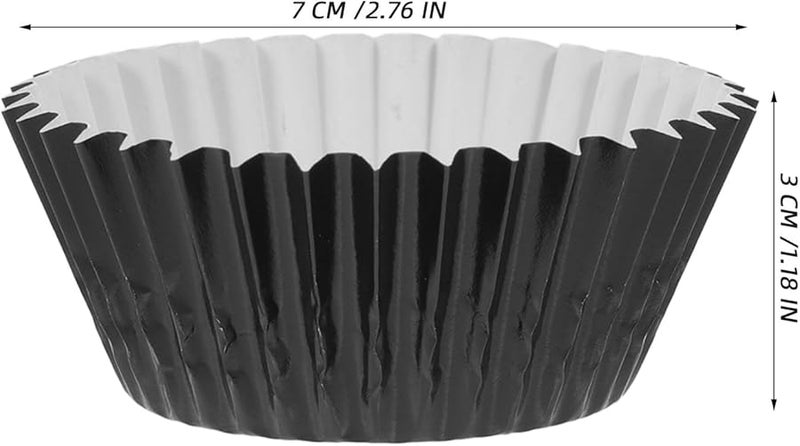 Black Aluminum Foil Cupcake Liners 100Pcs Non Stick Oil Resistant Baking Cups - Image 2